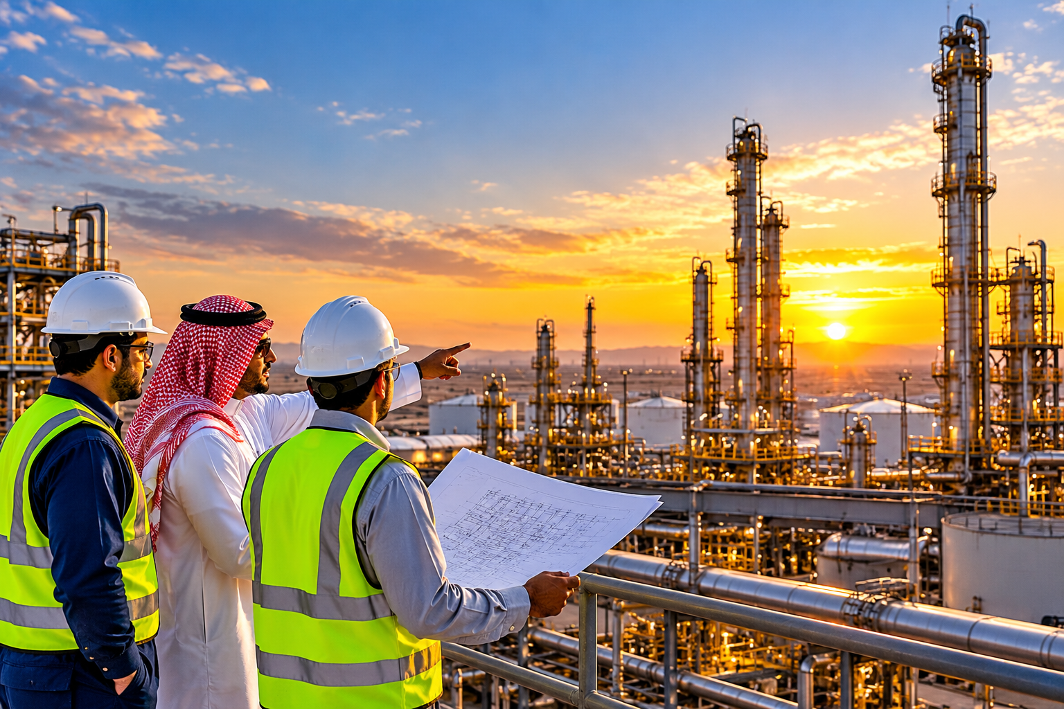 Oil and gas refinery industrial photograph